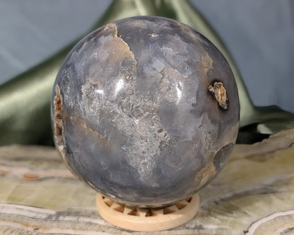 Blue Plume Agate Sphere
