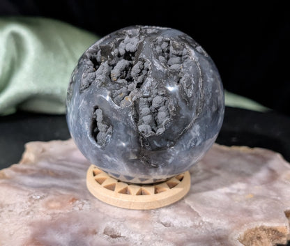 Blue Plume Agate Sphere