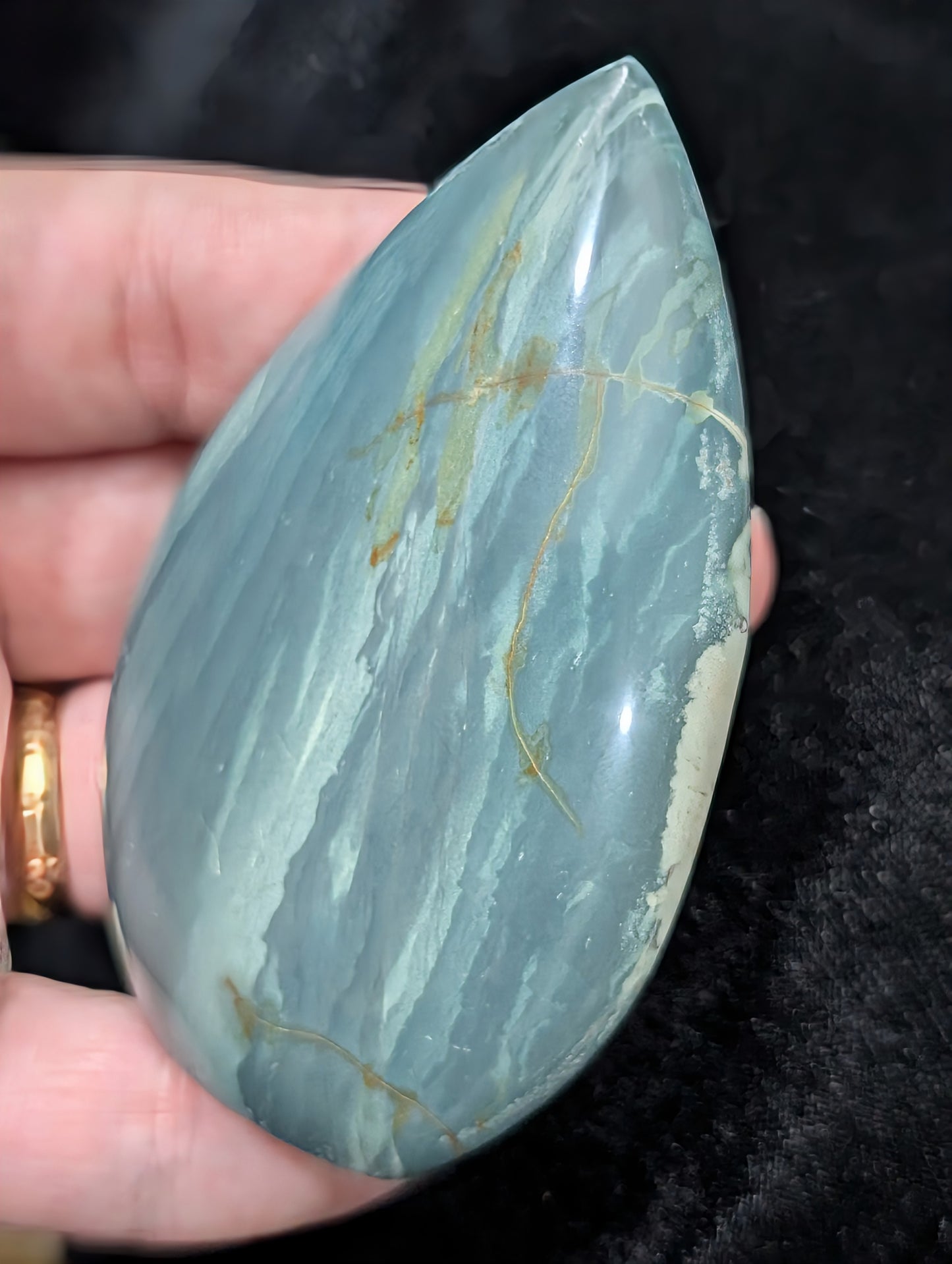 Blue Polychrome Jasper Freeform Flame 1E