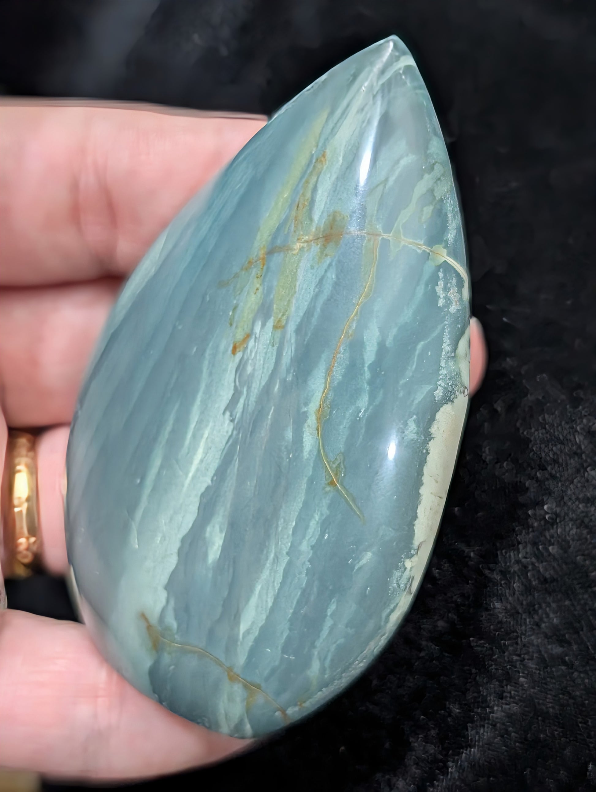 Blue Polychrome Jasper Freeform Flame 1E