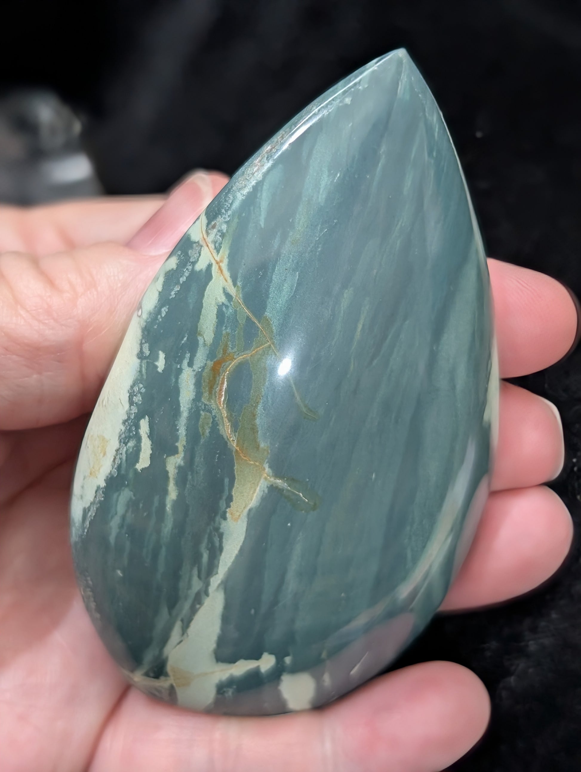 Blue Polychrome Jasper Freeform Flame 1G
