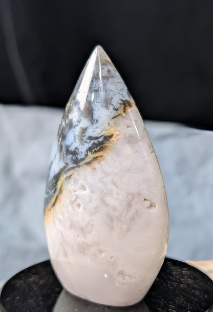 Blue and Peach Plume Agate Flame