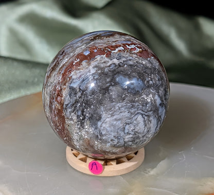 Blue and Pink Chalcedony Sphere