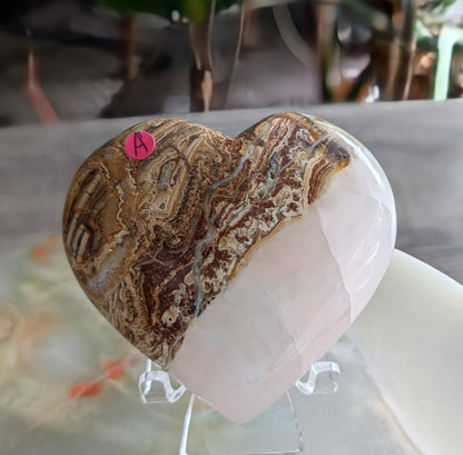 Bumblebee Jasper with Pink Mangano Heart