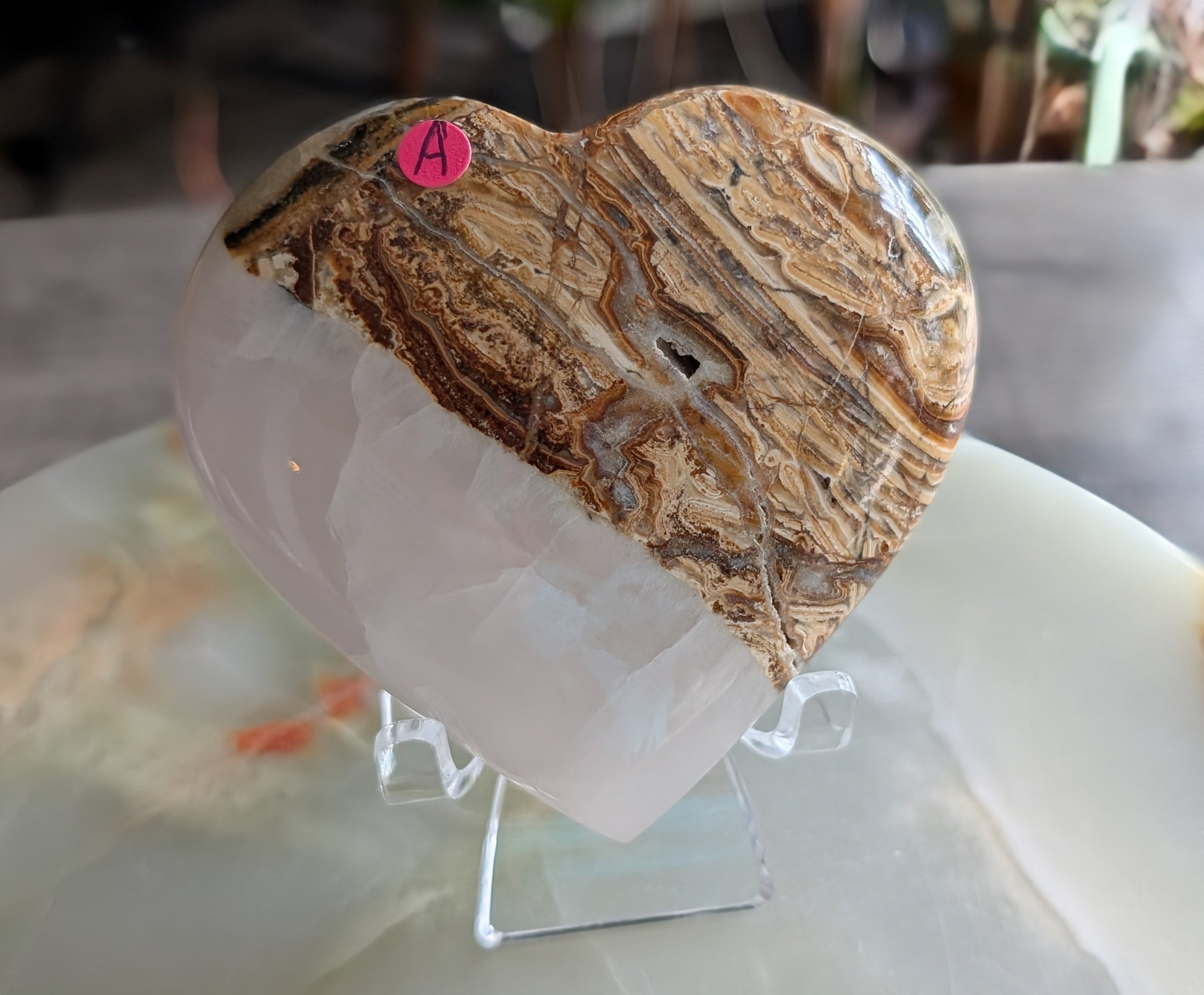 Bumblebee Jasper with Pink Mangano Heart
