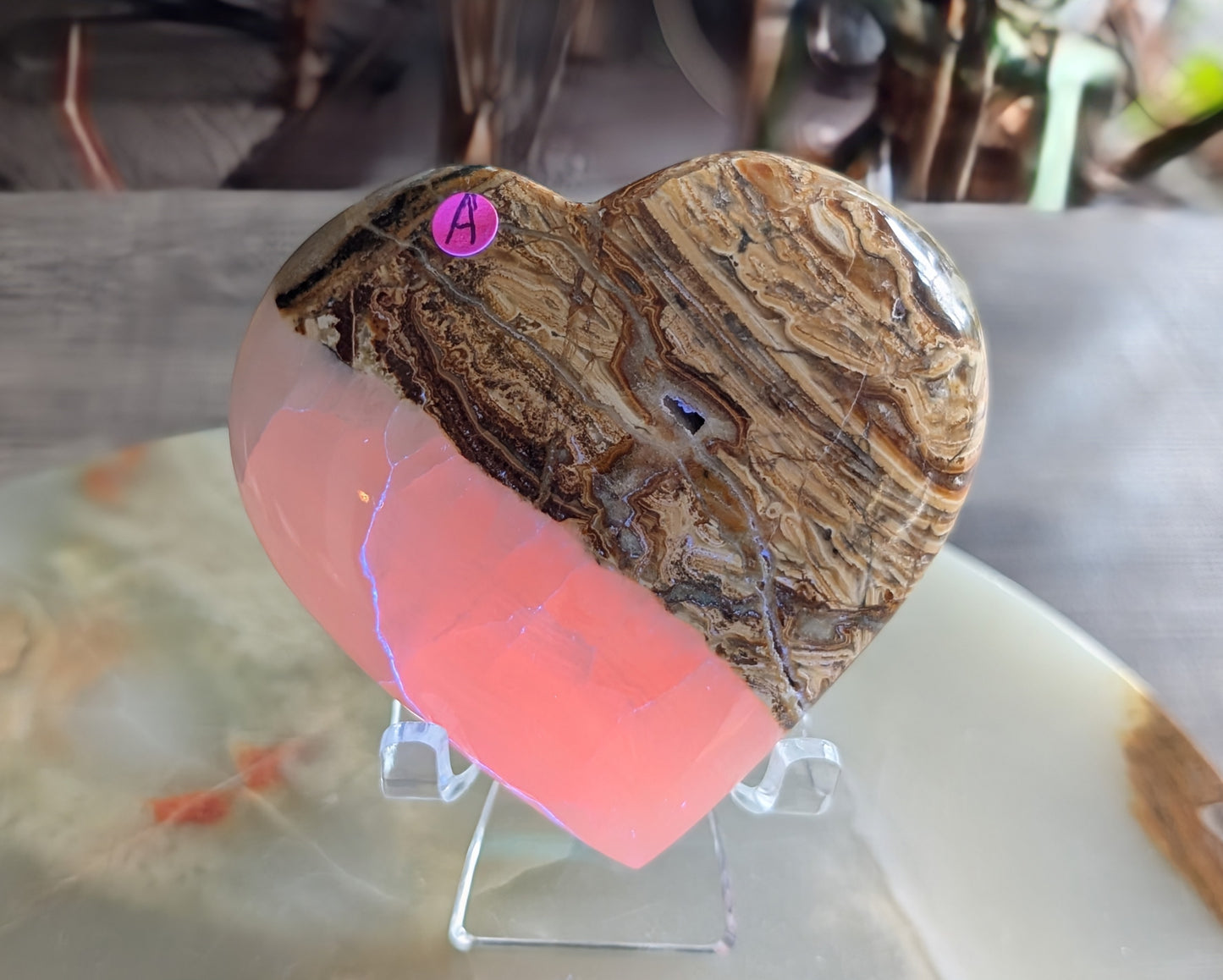 Bumblebee Jasper with Pink Mangano Heart