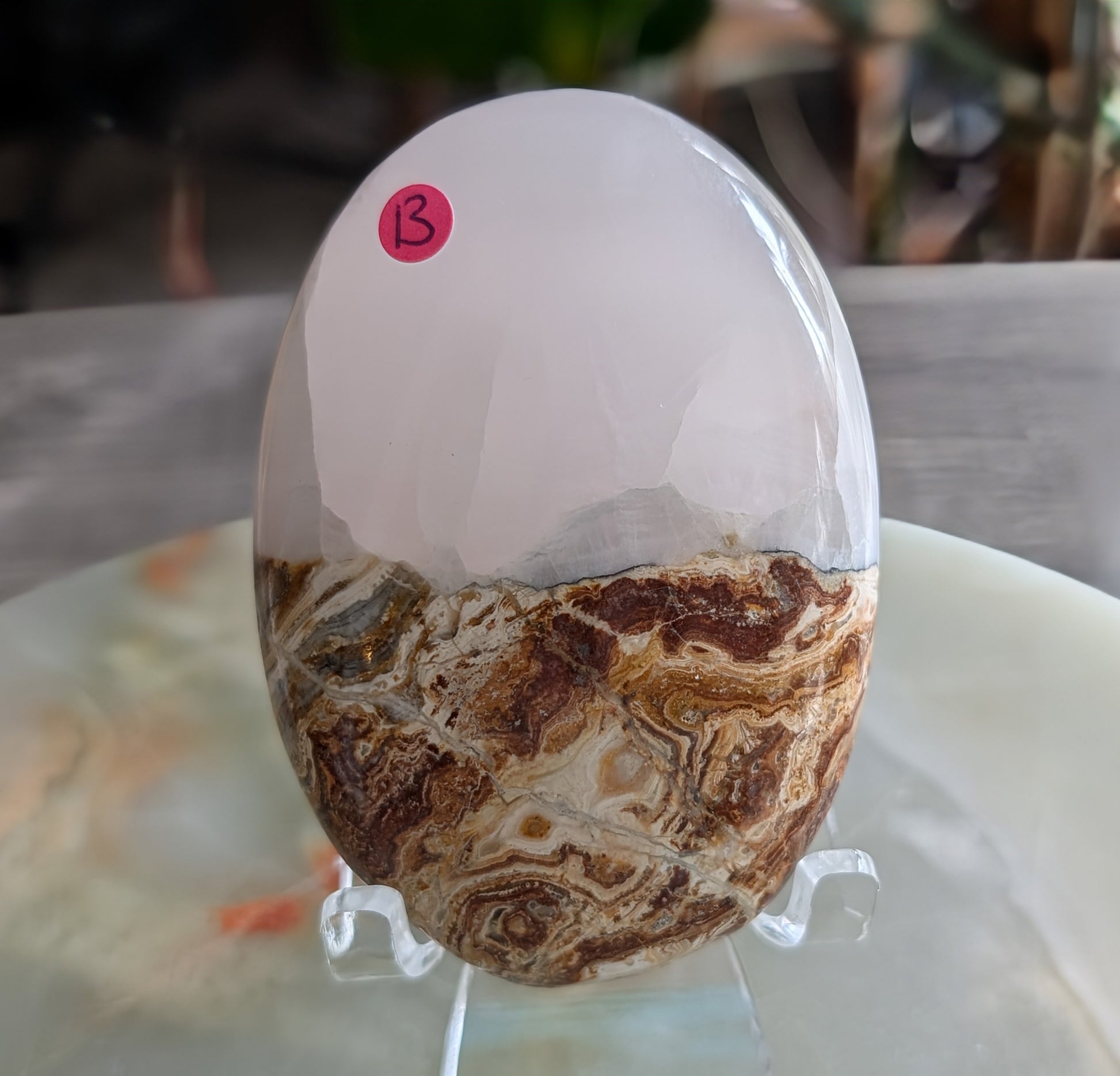 Bumblebee Jasper with Pink Mangano Palm Stone