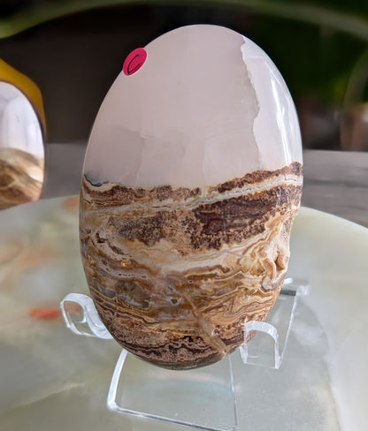 Bumblebee Jasper with Pink Mangano Palm Stone