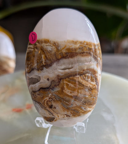 Bumblebee Jasper with Pink Mangano Palm Stone