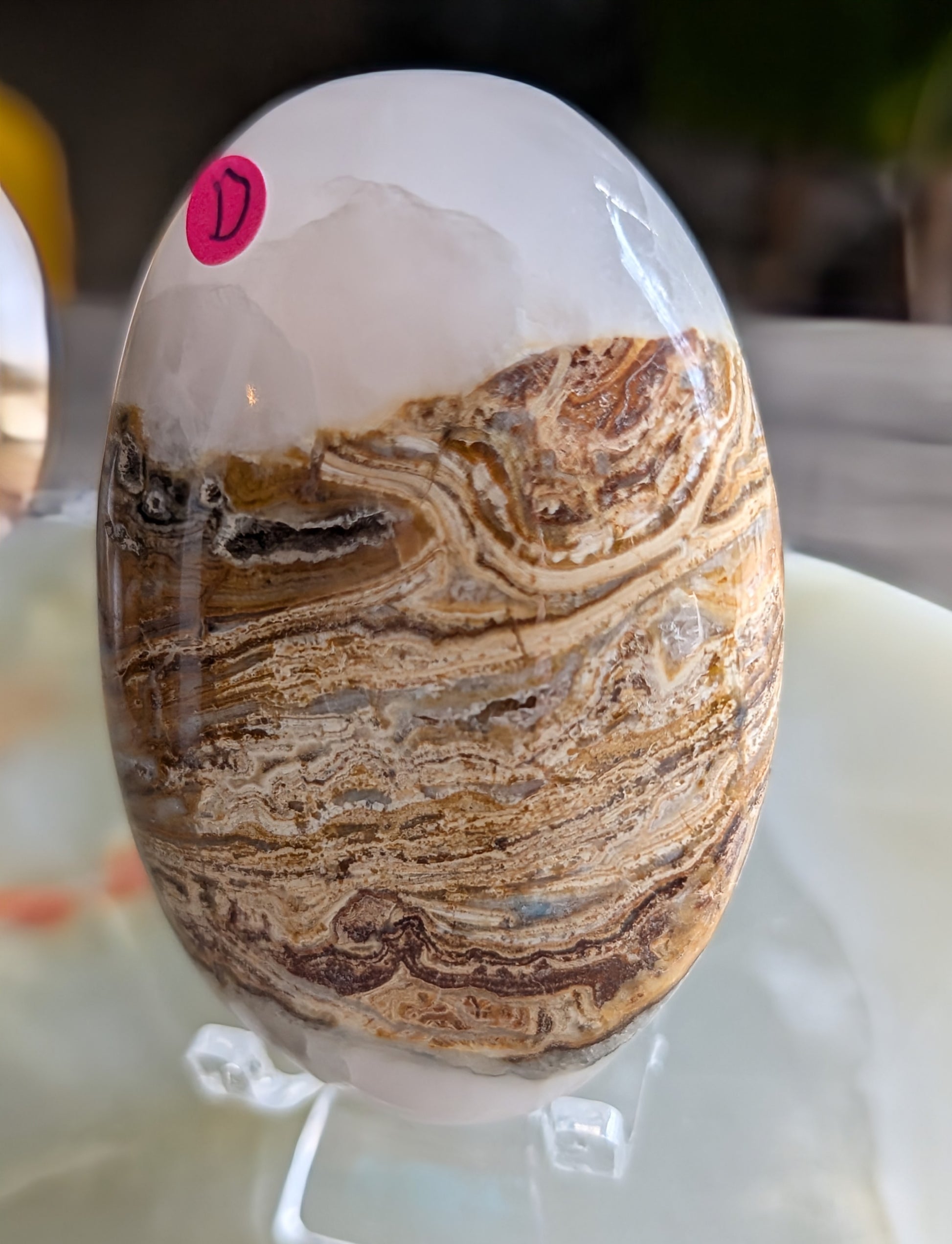 Bumblebee Jasper with Pink Mangano Palm Stone