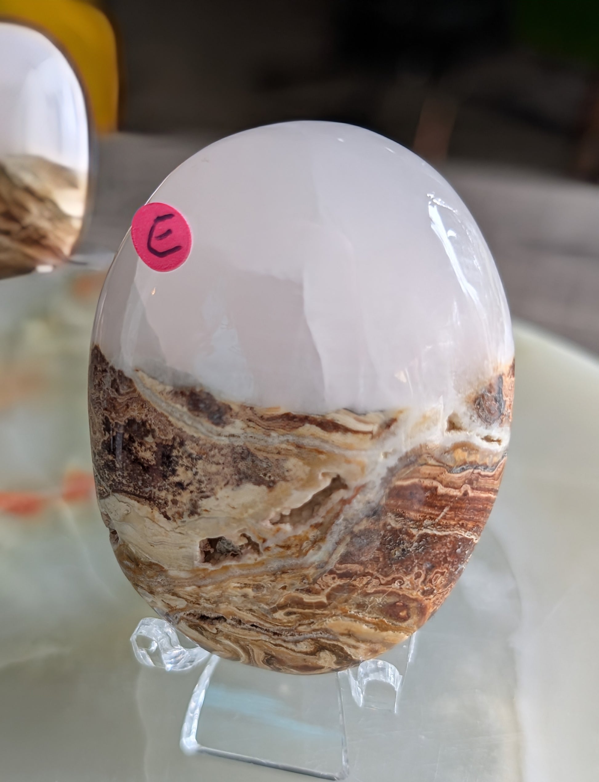 Bumblebee Jasper with Pink Mangano Palm Stone