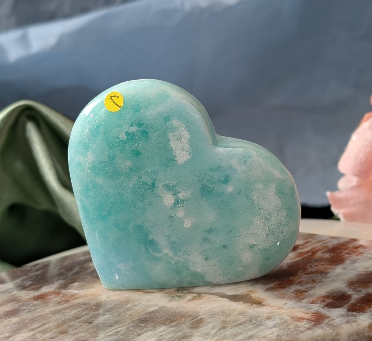 Caribbean Calcite Puffy Heart