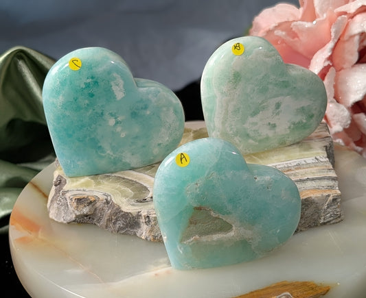 Caribbean Calcite Puffy Hearts