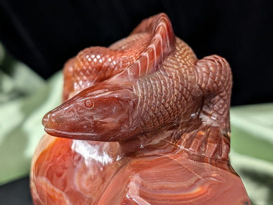 Carnelian Lizard Figurine