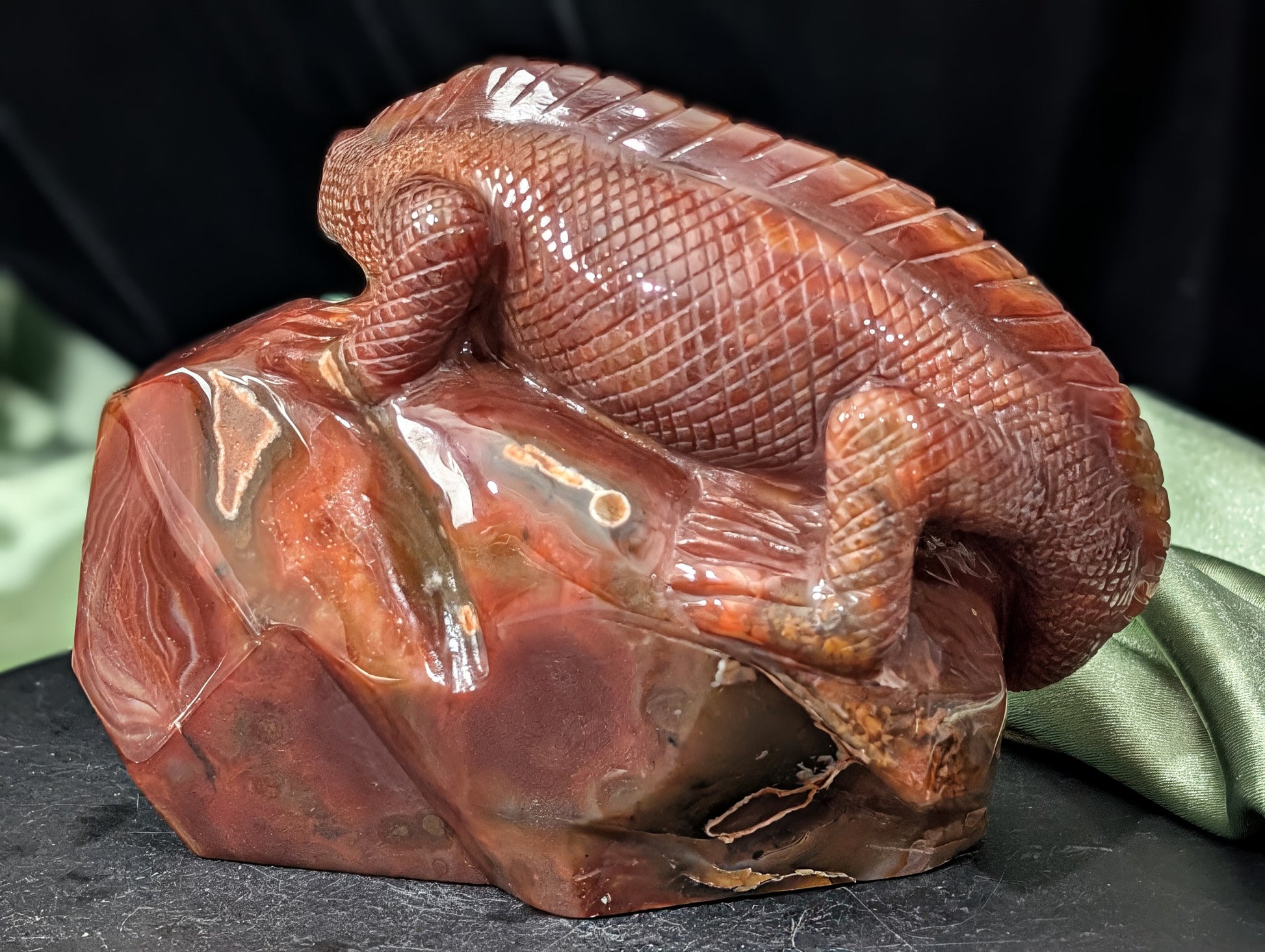 Carnelian Lizard Figurine