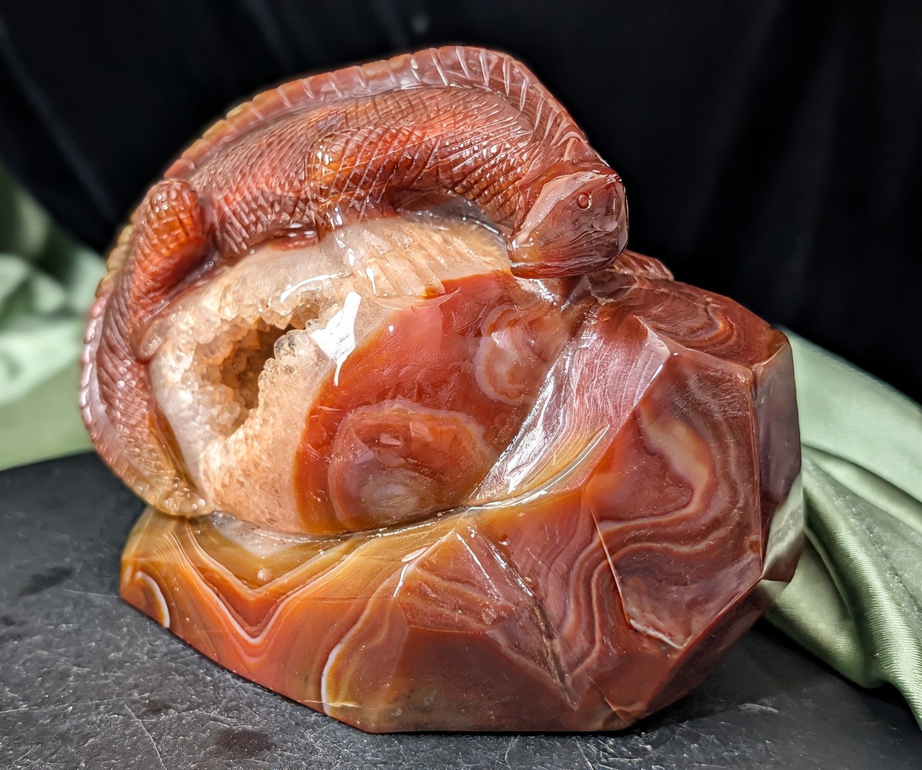 Carnelian Lizard Figurine