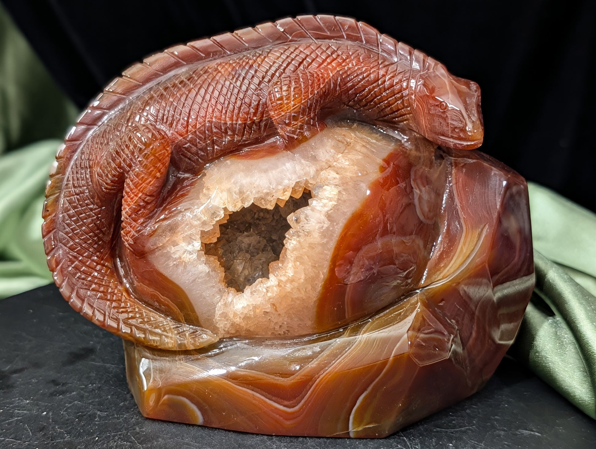 Carnelian Lizard Figurine