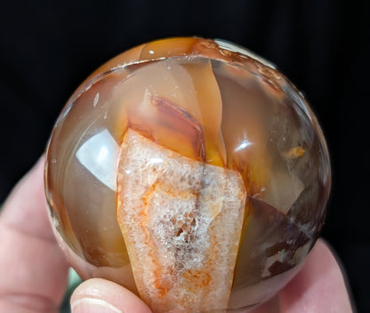 Carnelian Sphere with Quartz Band