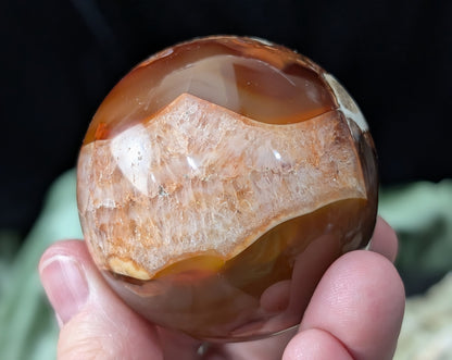 Carnelian Sphere with Quartz Band