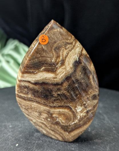 Chocolate Calcite Freeform Flame 1B1