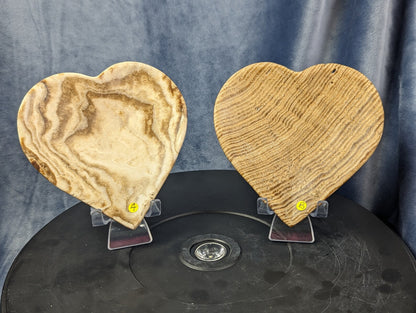 Hand Carved Chocolate Calcite Heart Shaped Bowls