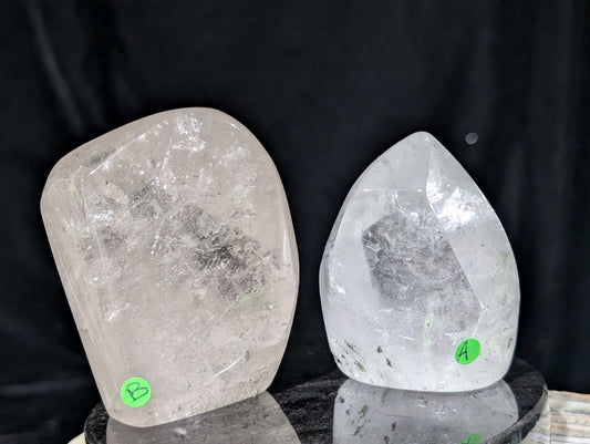 Clear Quartz Freeforms with Chlorite Inclusions