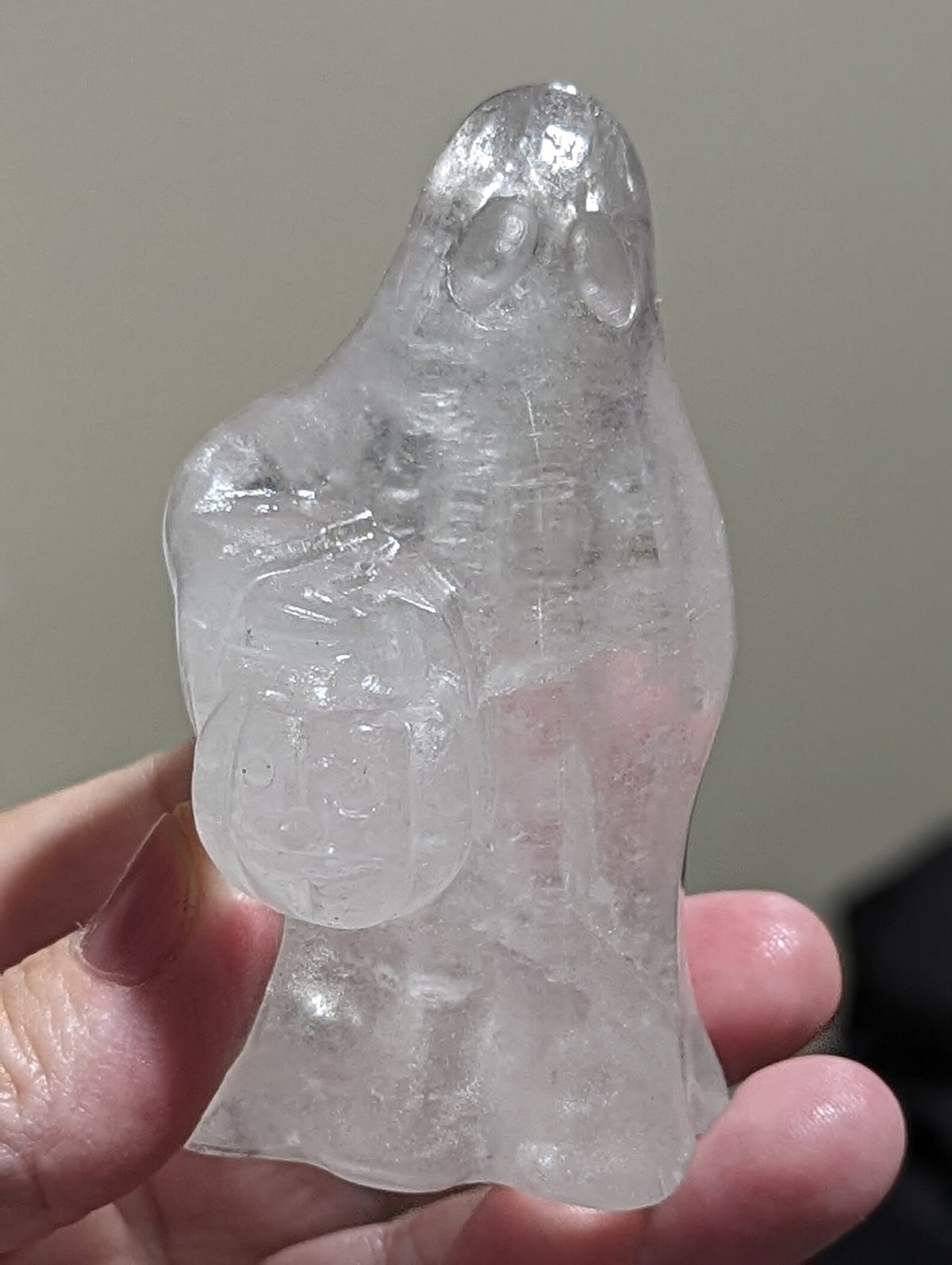 Clear Quartz Trick or Treating Ghost Figurine