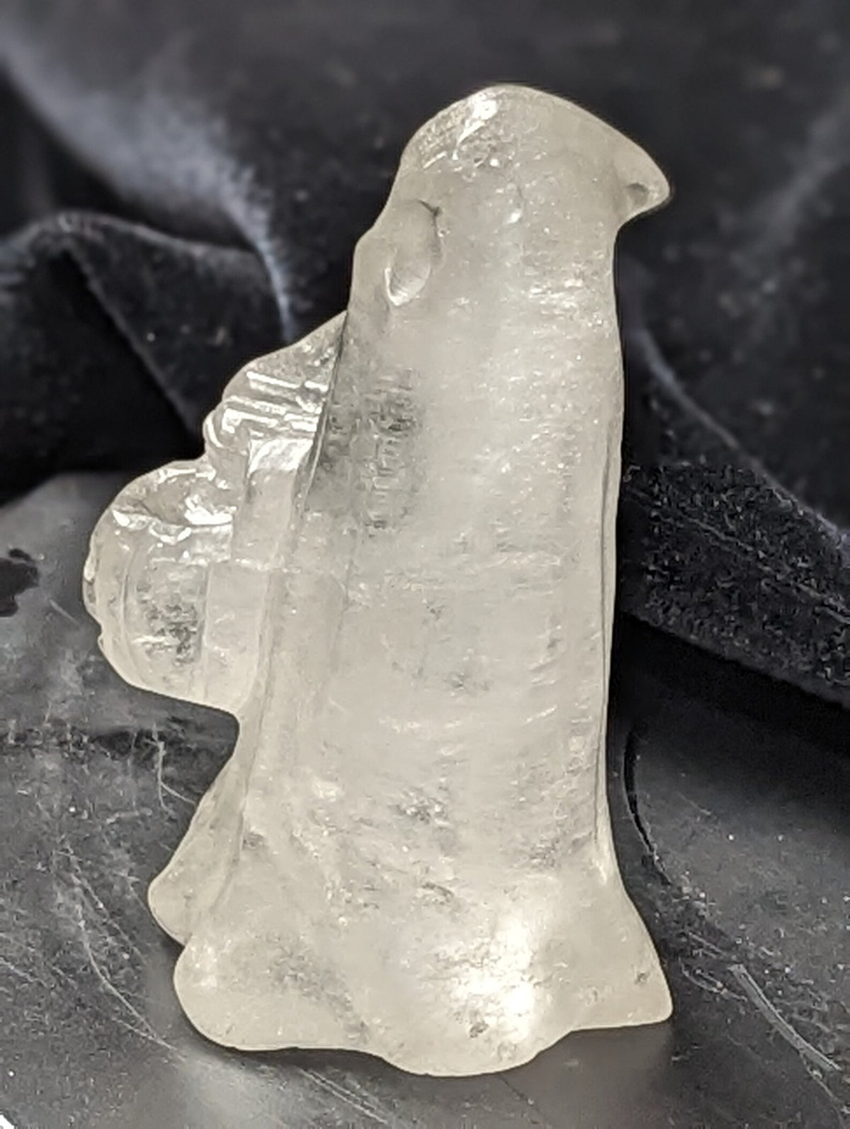 Clear Quartz Trick or Treating Ghost Figurine