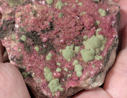 Sparkling Cobalto Calcite with Malachite Specimen