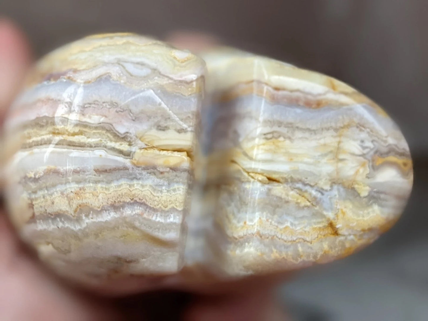 Crazy Lace Agate Skull Carving