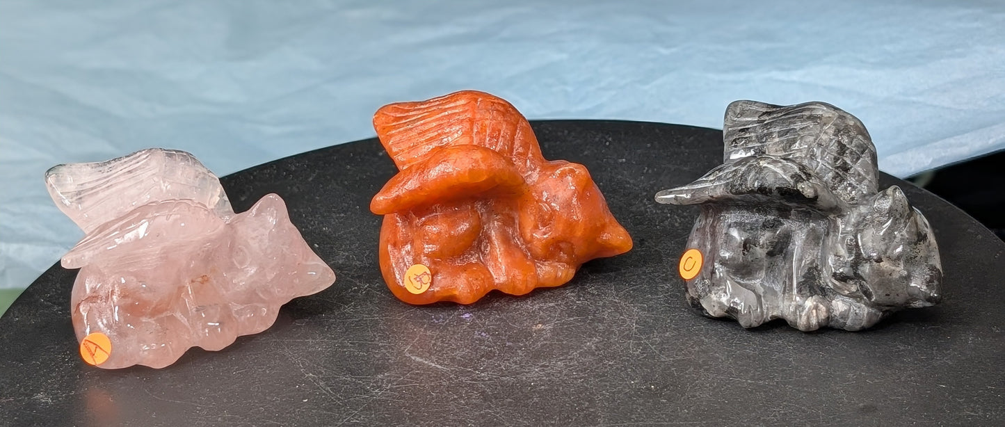 Crystal Angel Cat Figurines 