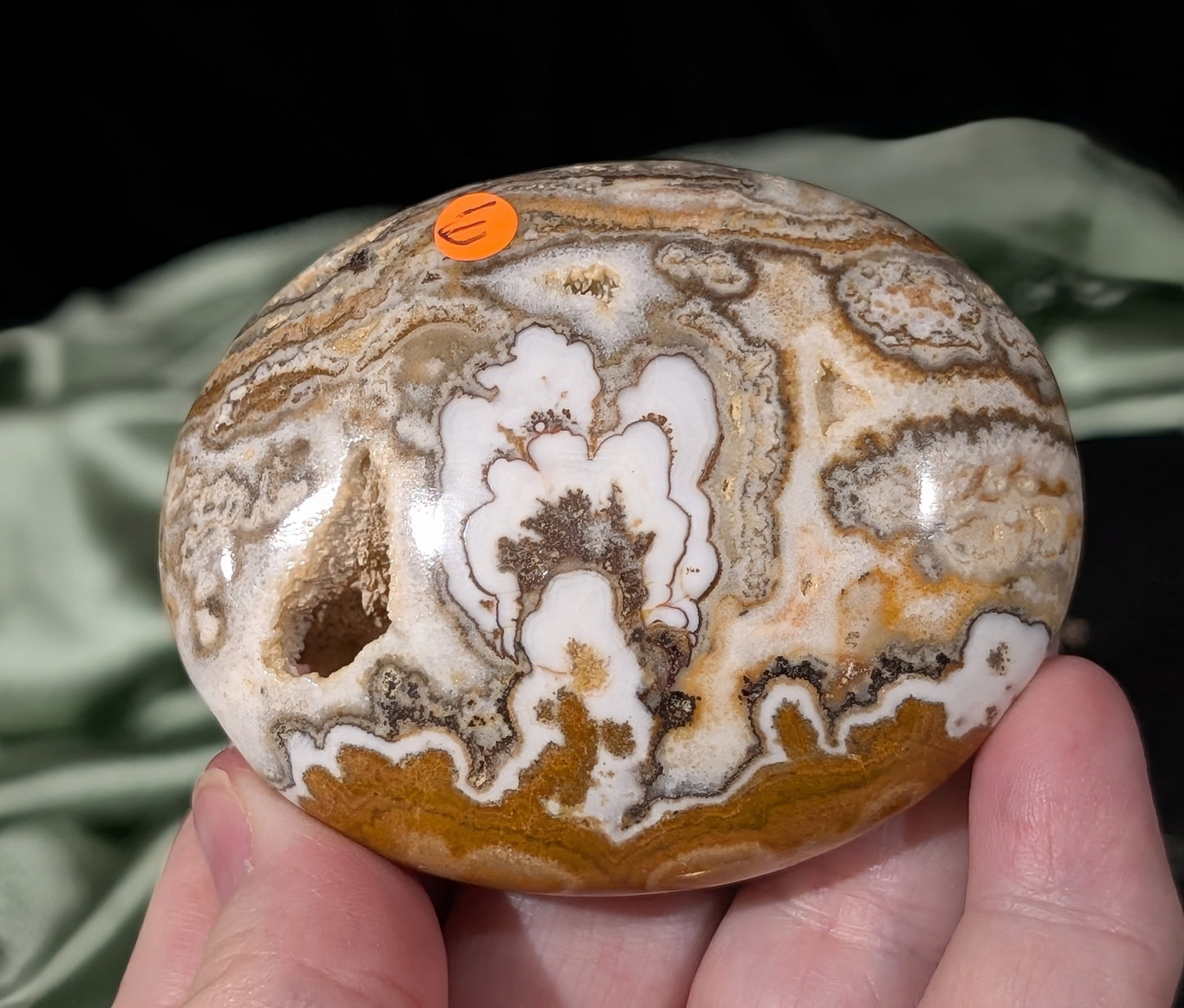Dendritic Calcite Palm Stone 1E2