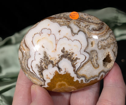 Dendritic Calcite Palm Stone 1E3