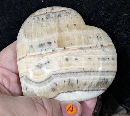 Dendritic Honey Calcite Heart