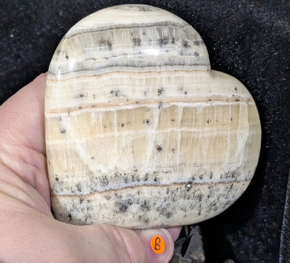 Dendritic Honey Calcite Heart