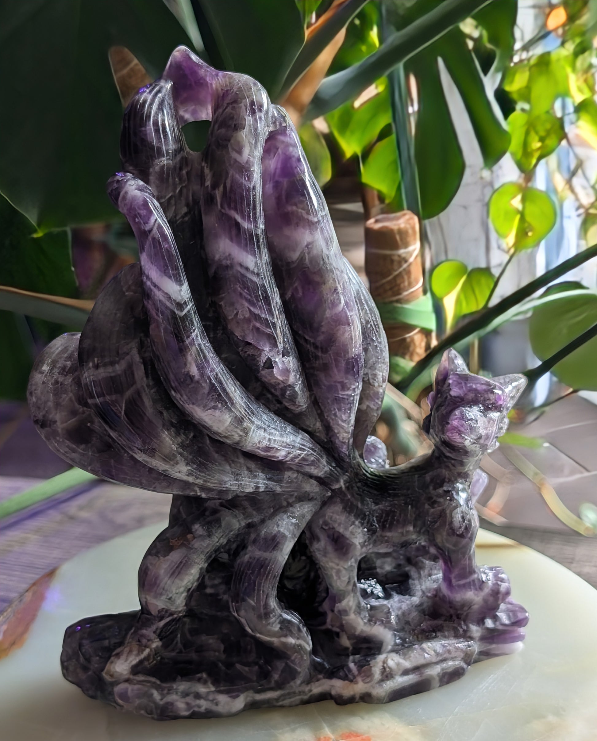 Dream Amethyst Nine Tailed Fox Figurine