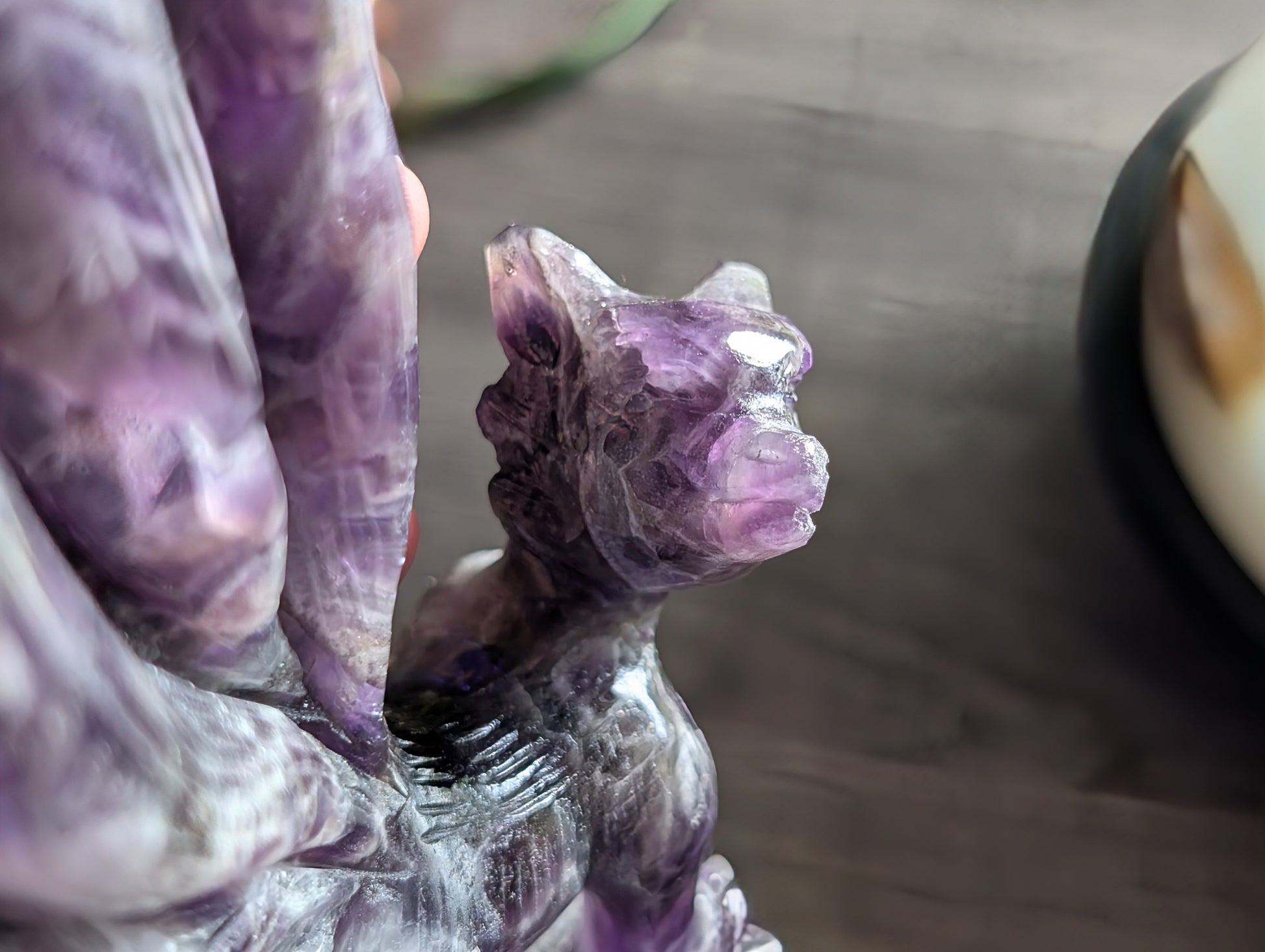 Dream Amethyst Nine Tailed Fox Figurine