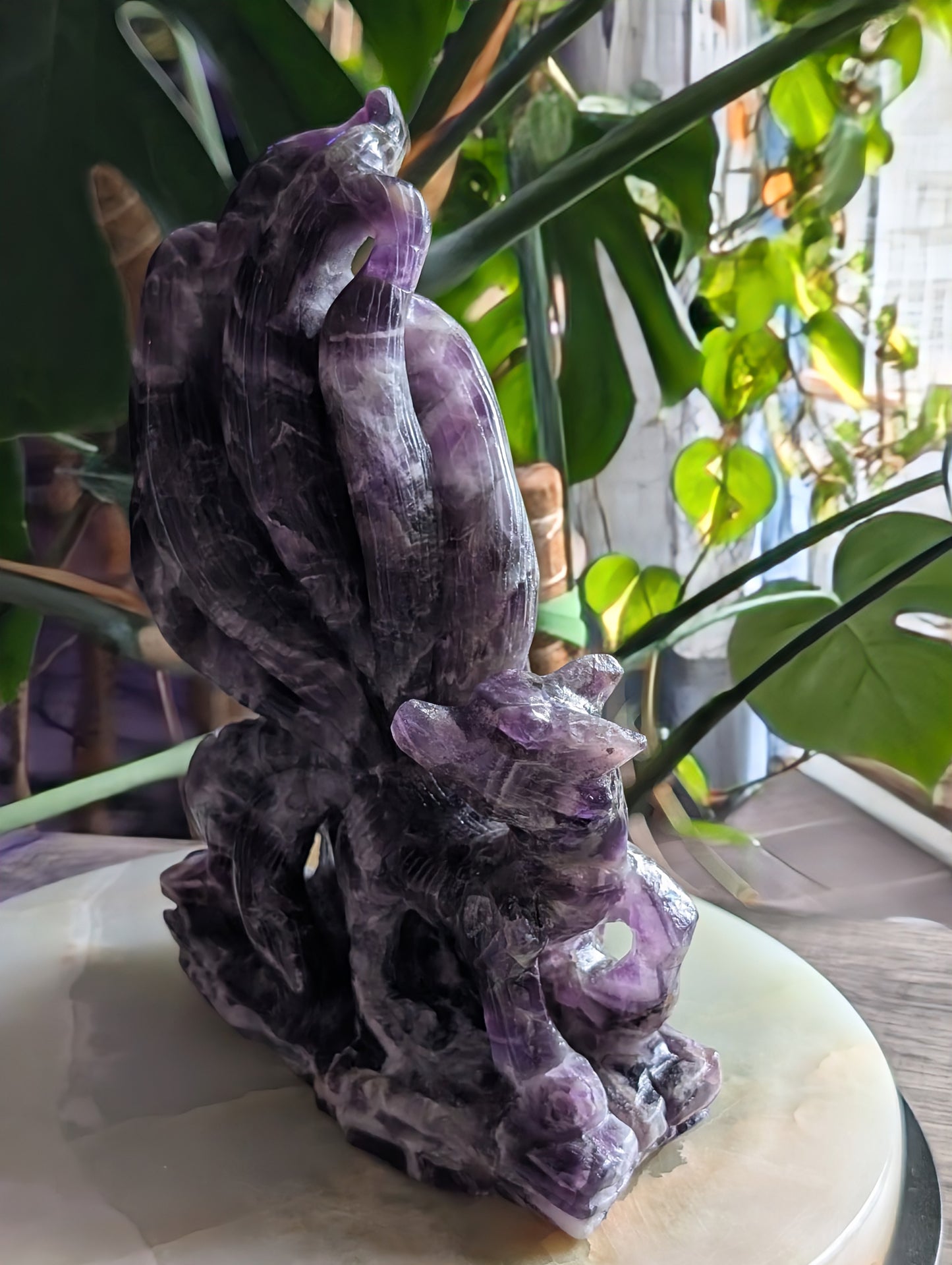 Dream Amethyst Nine Tailed Fox Figurine