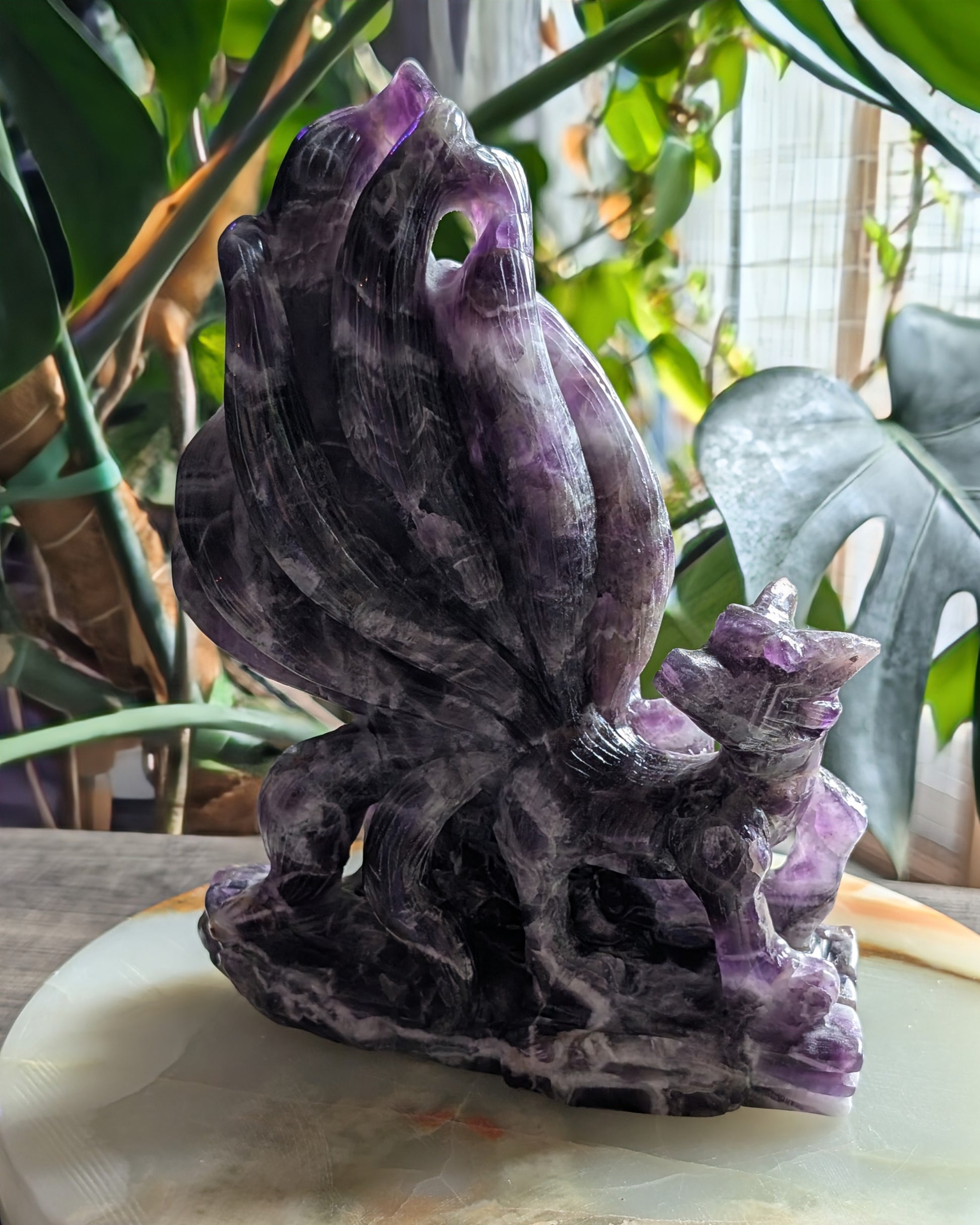 Dream Amethyst Nine Tailed Fox Figurine