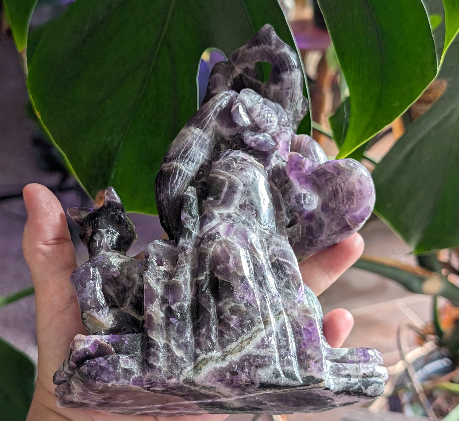 Dream Amethyst Nine Tailed Fox Figurine