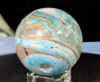 Druzy Blue Aragonite and Smithsonite Sphere