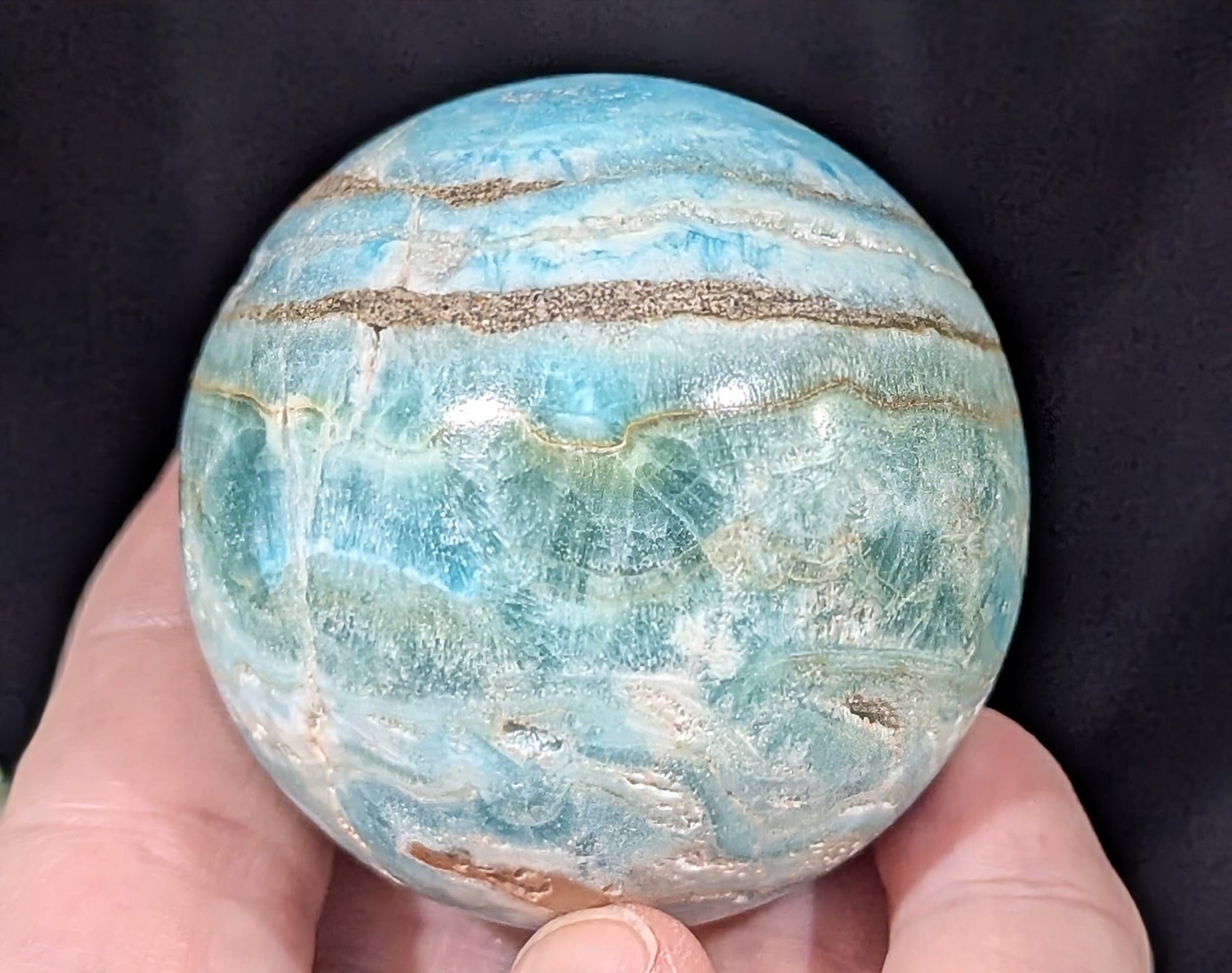 Druzy Blue Aragonite and Smithsonite Sphere
