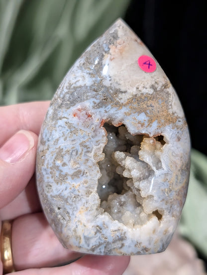 Druzy Indonesian Blue Moss Agate Freeform 1A2