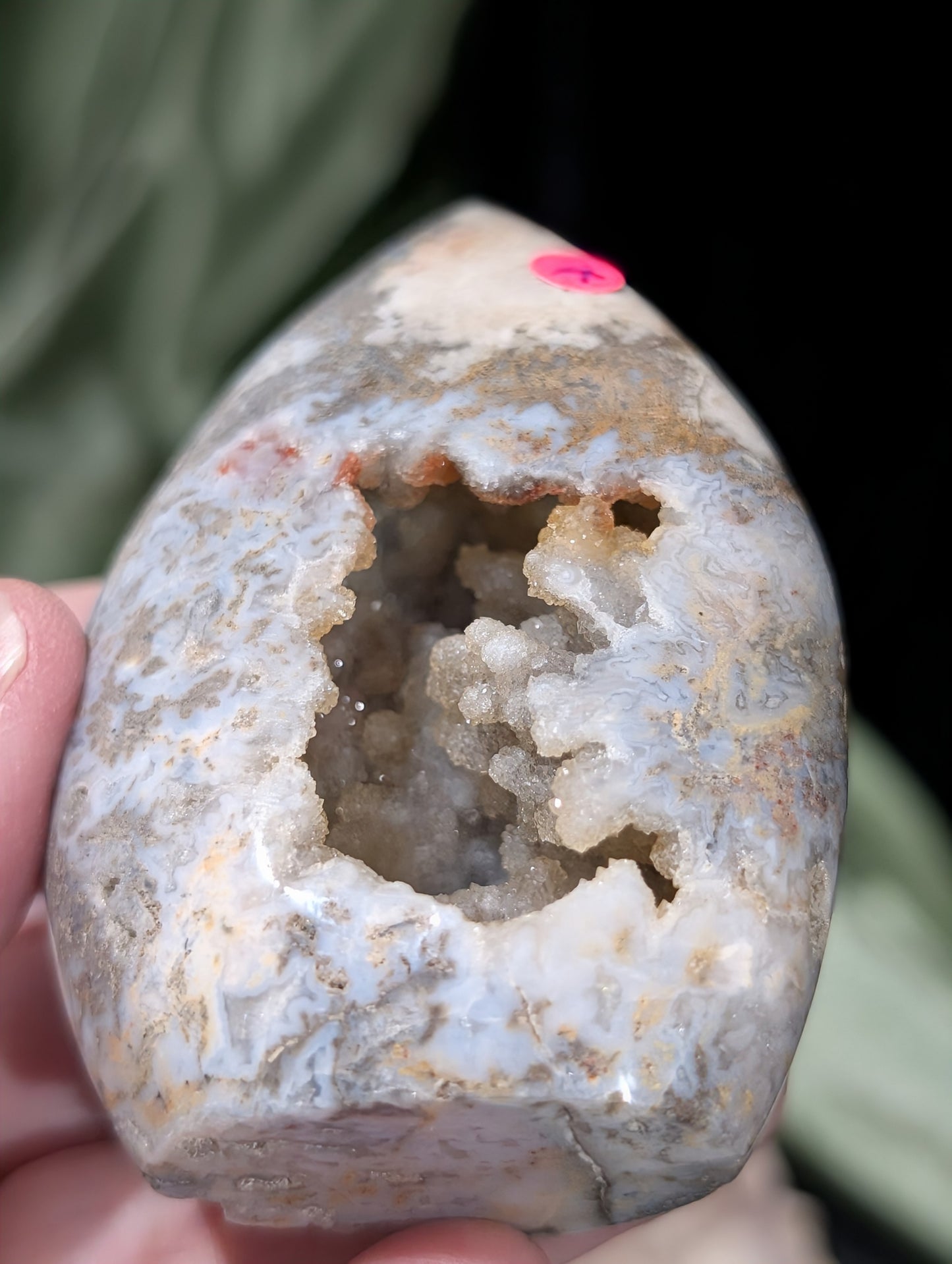 Druzy Indonesian Blue Moss Agate Freeform 1A7