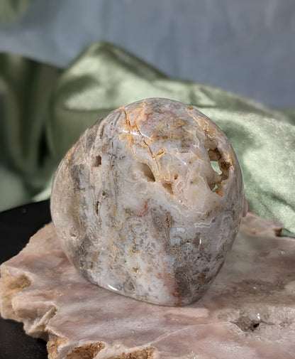 Druzy Indonesian Blue Moss Agate Freeform 1B3