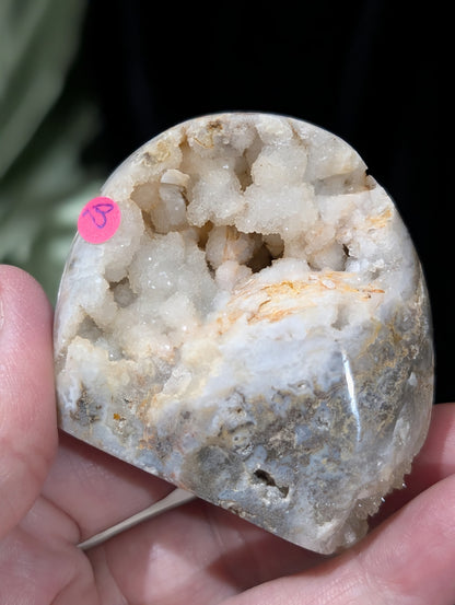 Druzy Indonesian Blue Moss Agate Freeform 1B4