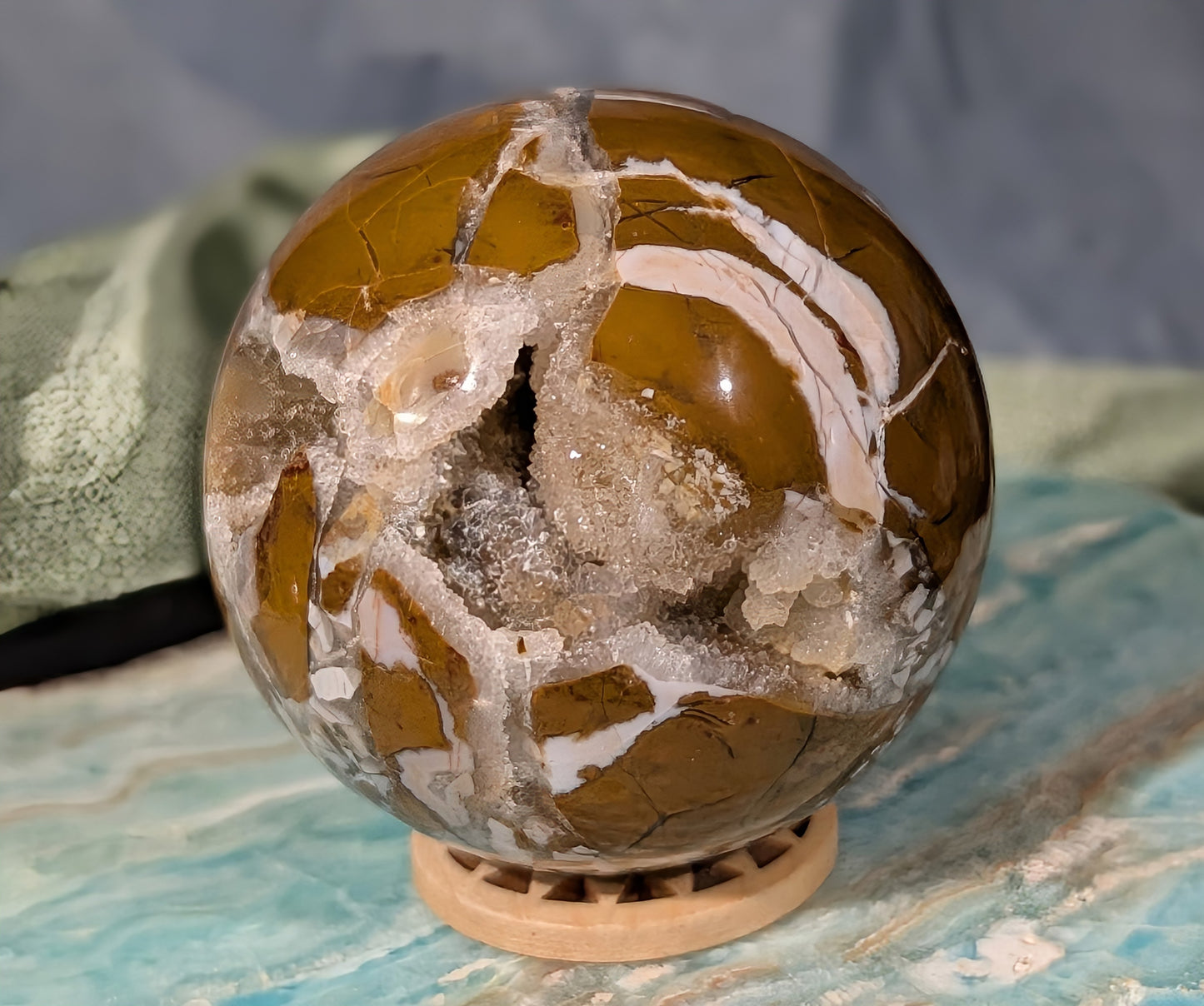 Druzy Maligano Jasper Sphere