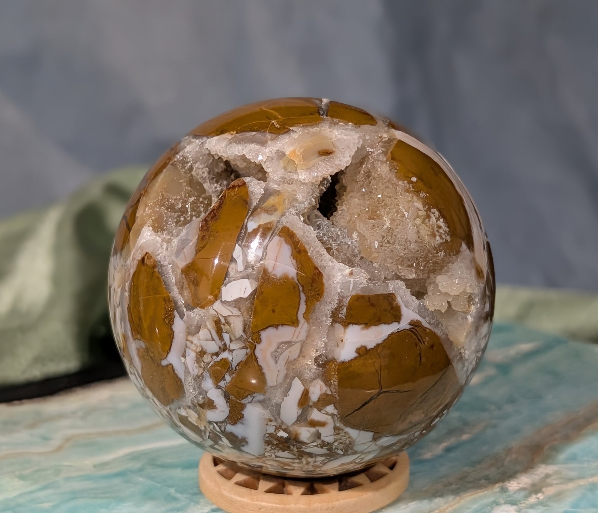 Druzy Maligano Jasper Sphere