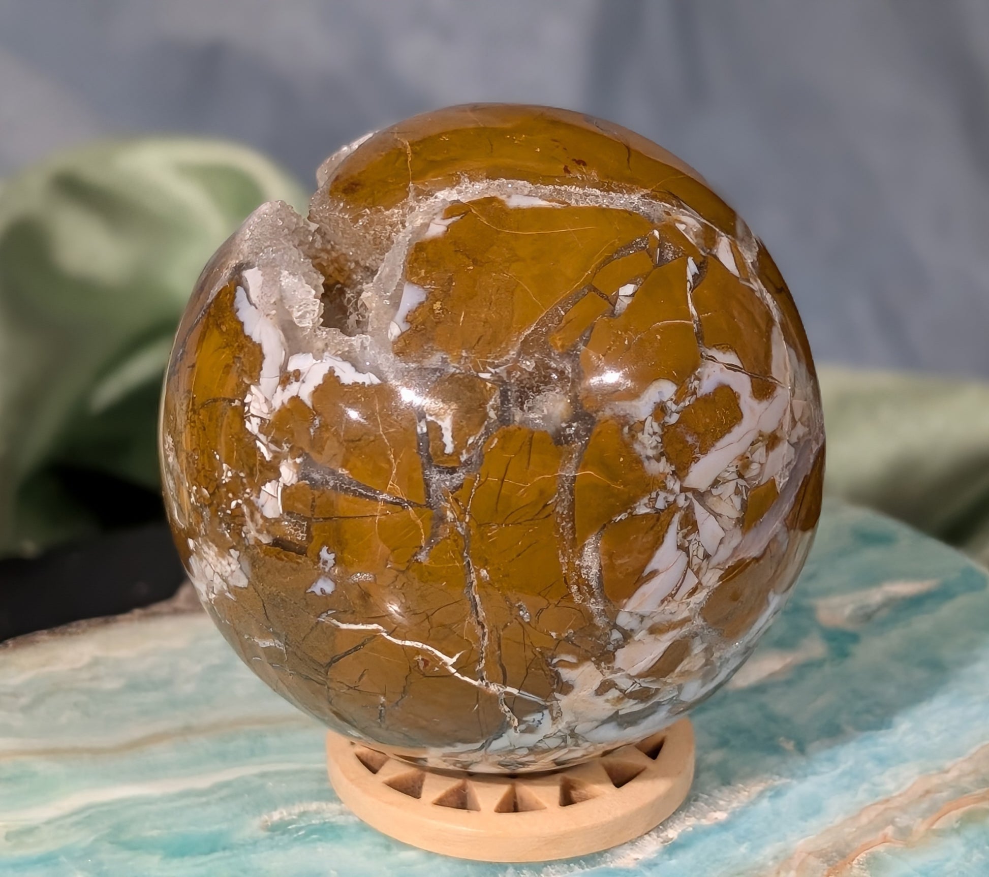 Druzy Maligano Jasper Sphere