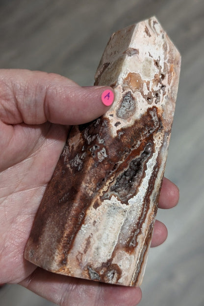 Druzy Pink Crazy Lace Agate Tower